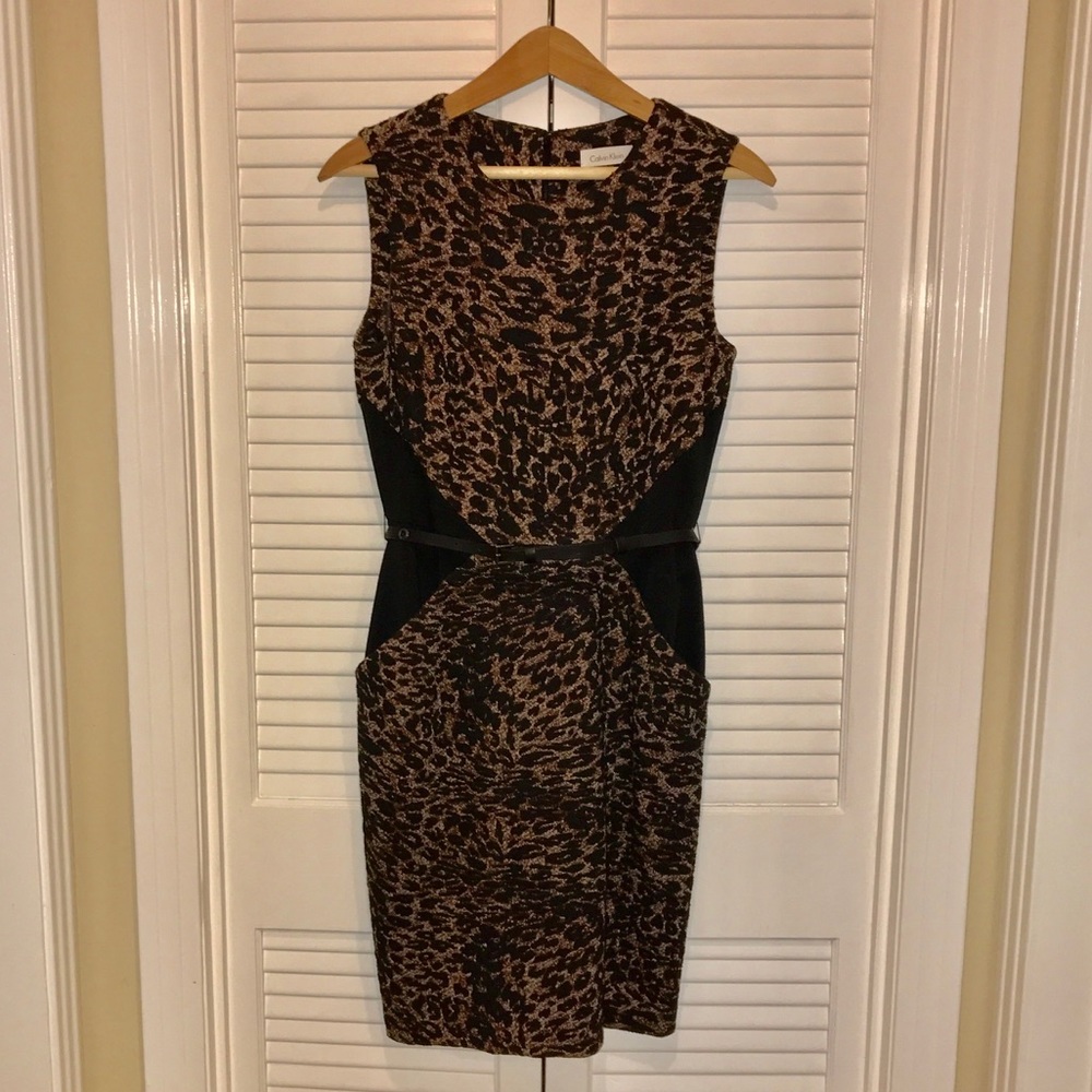 Calvin Klein leopard print sleeveless dress